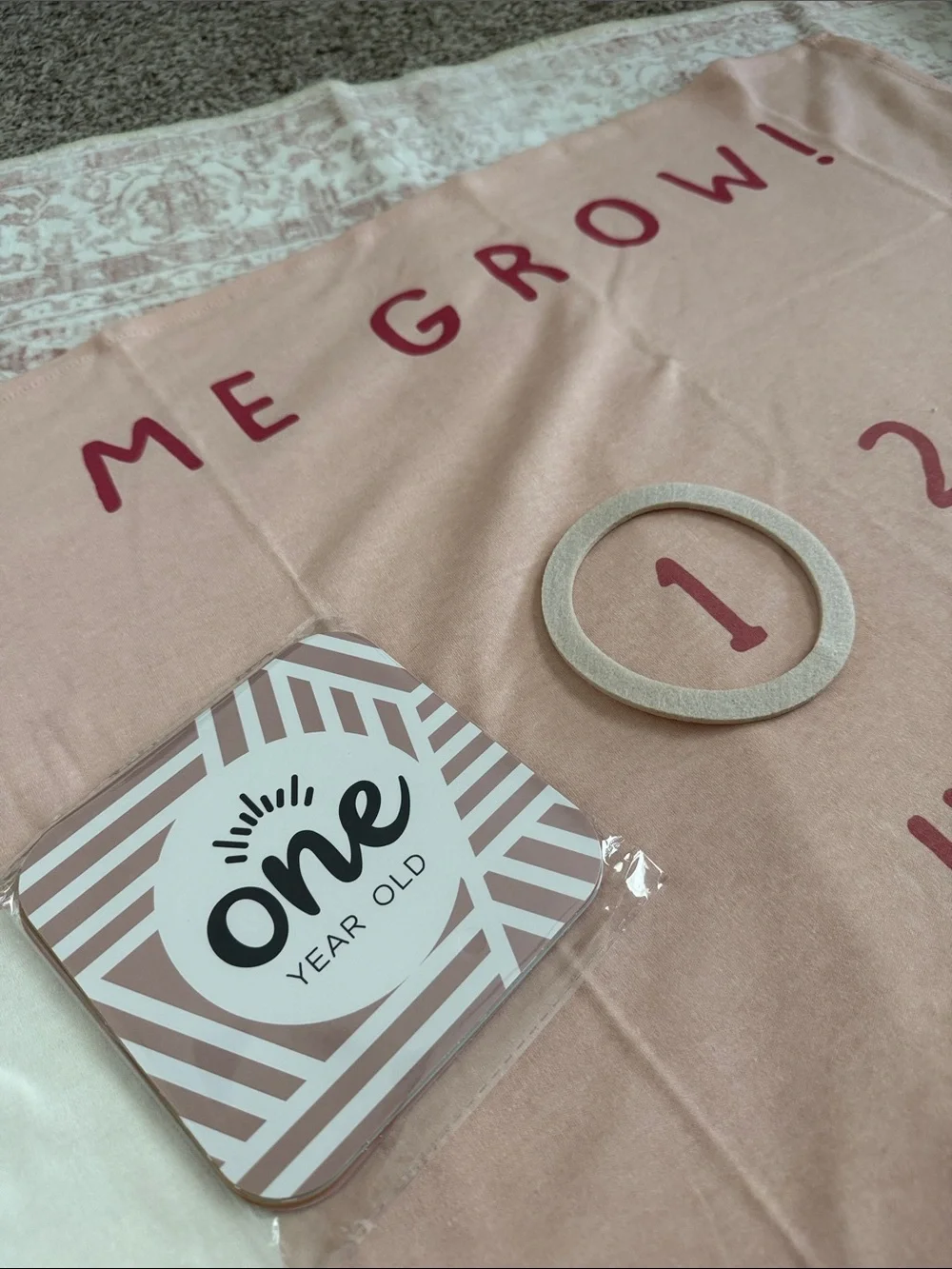Carter's Blush Pink Milestone Blanket with White Daisy